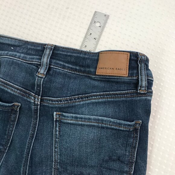 AMERICAN EAGLE WOMENS HI-RISE JEGGING DISTRESSED JEANS SIZE 6 - Picture 3 of 8